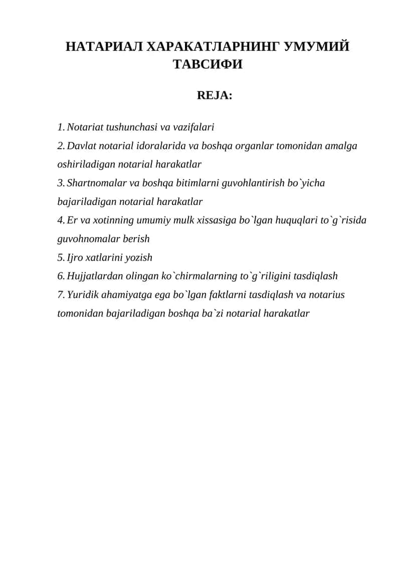 Notariat Harakatlari