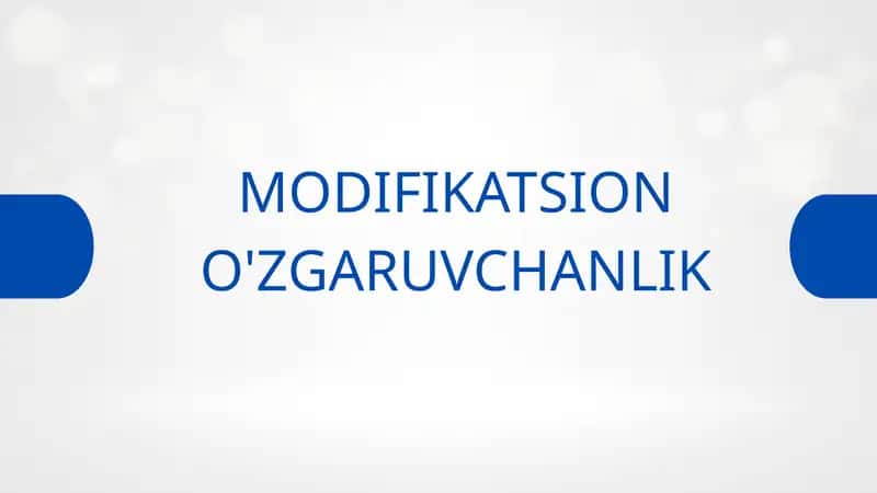 Modifikatsion O'zgaruvchanlik