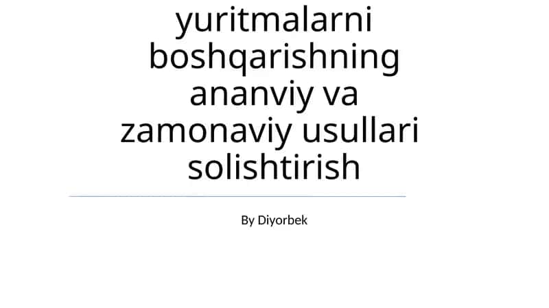 Elektron yuritmalarni boshqarishning ananviy va zamonaviy usullari solishtirish