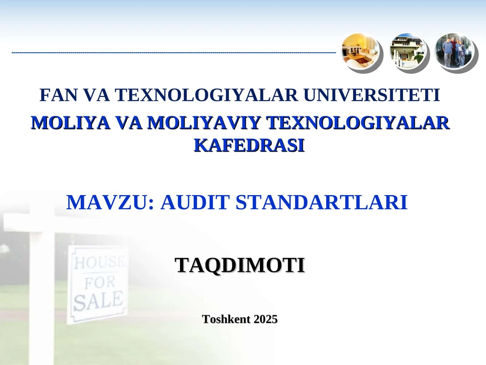 AUDIT STANDARTLARI TAQDIMOTI