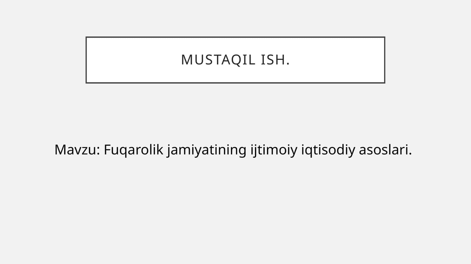 Fuqarolik jamiyatining ijtimoiy iqtisodiy asoslari