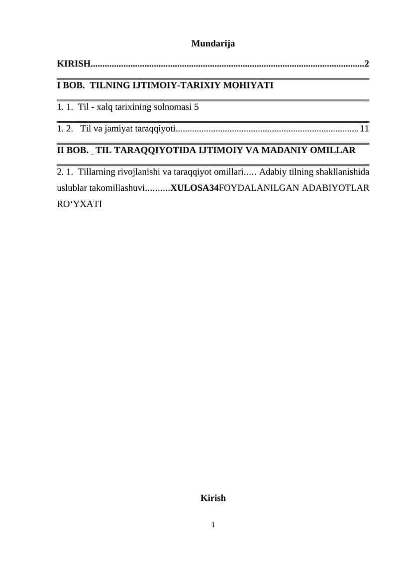 Til taraqqiyotining xalq tarixi bilan bog`liqligi