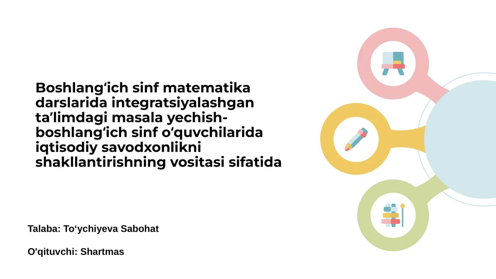 Boshlangʻich sinf matematika darslarida integratsiyalashtirish