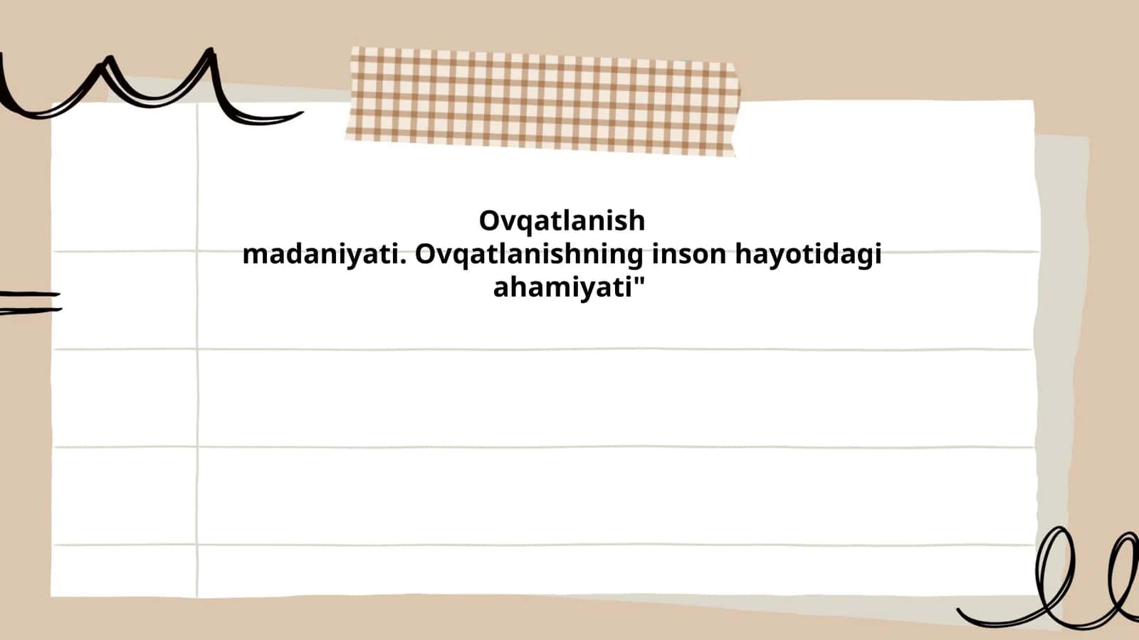 Ovqatlanish madaniyati