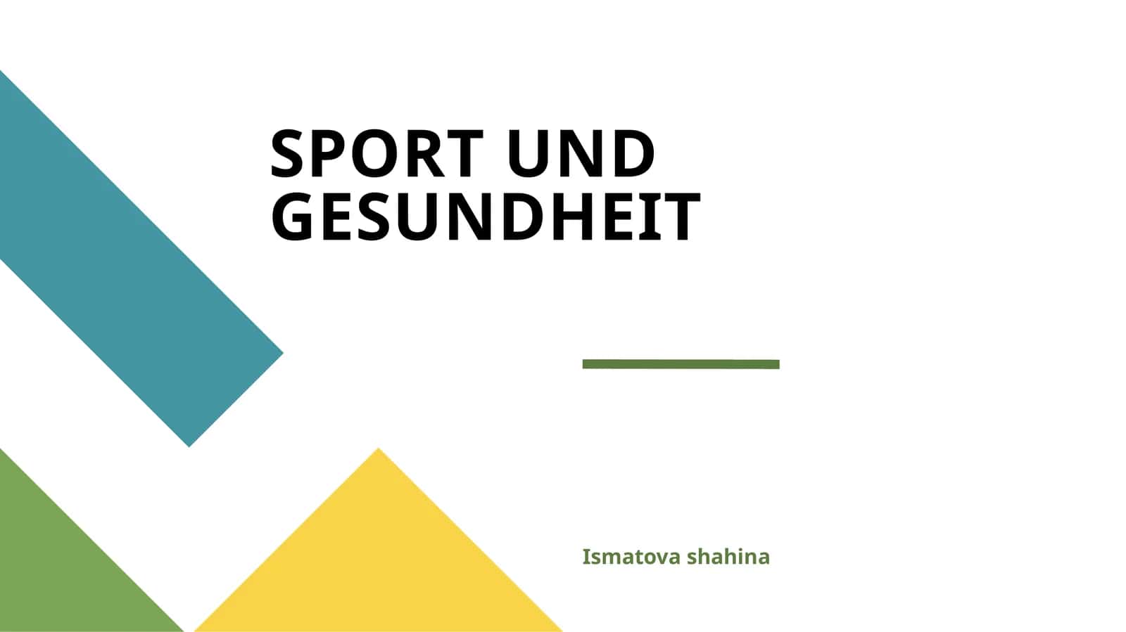 SPORT UND GESUNDHEIT