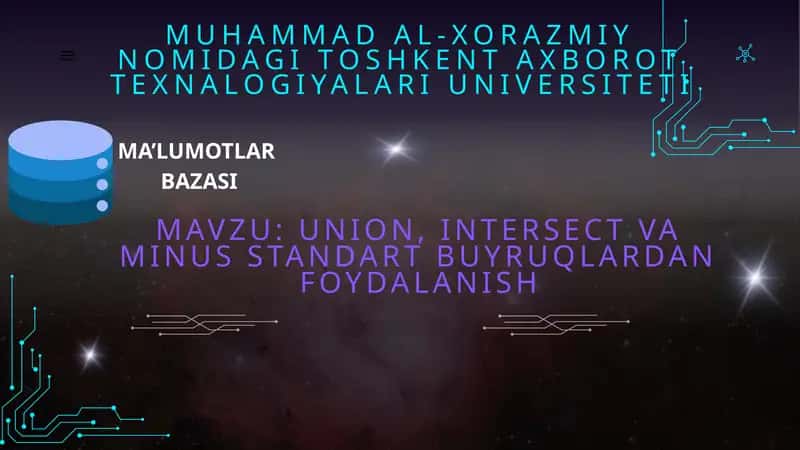 SQL tili va so‘rovlar haqida qisqacha ma’lumot