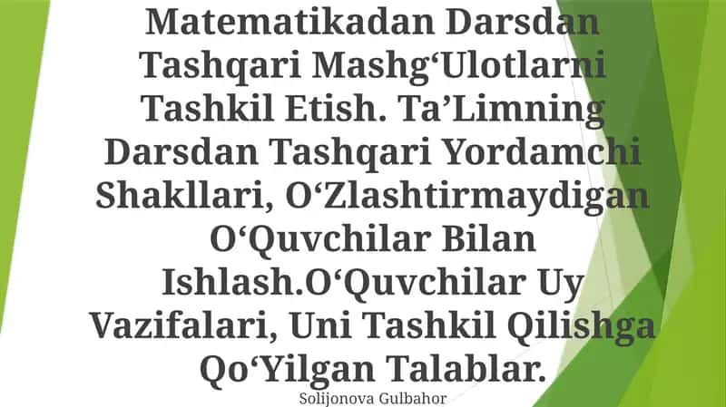 Dars Mazmuni, Texnologik Xaritalar Tuzish