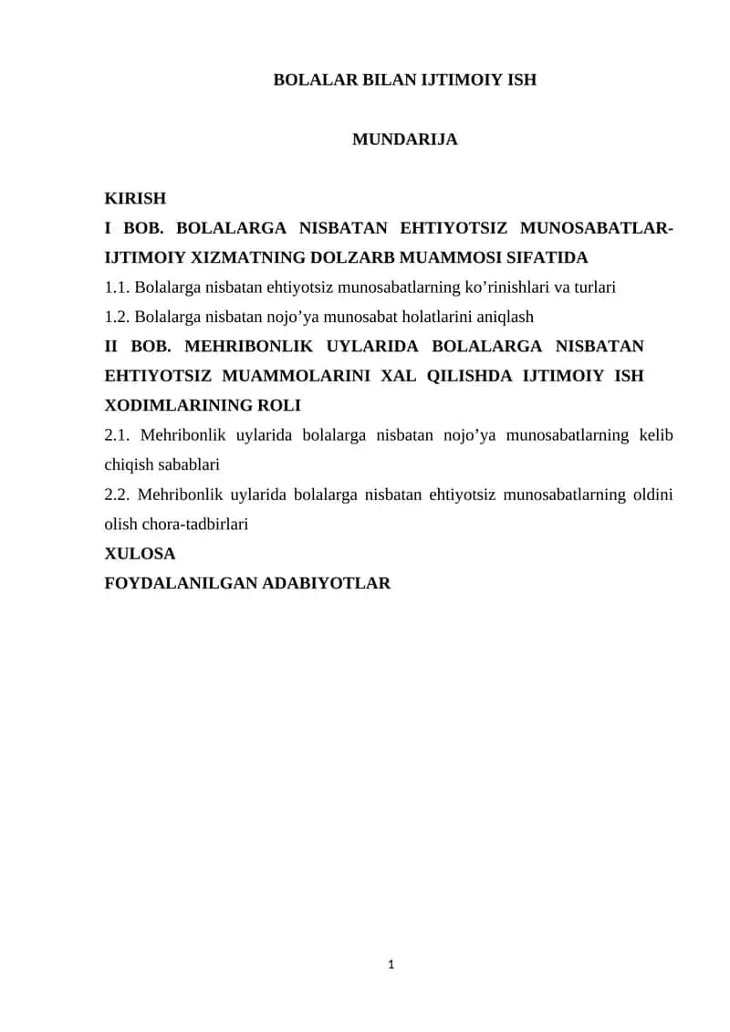 Mehribonlik Uylarida Bolalarga Nisbatan Ehtiyotsiz Muamolarni Xal Qilishda Ijtimoiy Ish Xodimlarining Roli