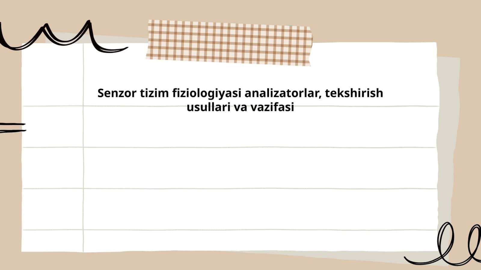 Sensor tizim fiziologiyasi analizatorlar