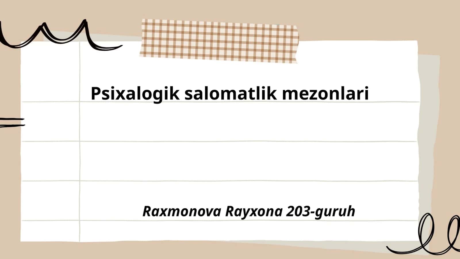 Psixalogik salomatlik mezonlari