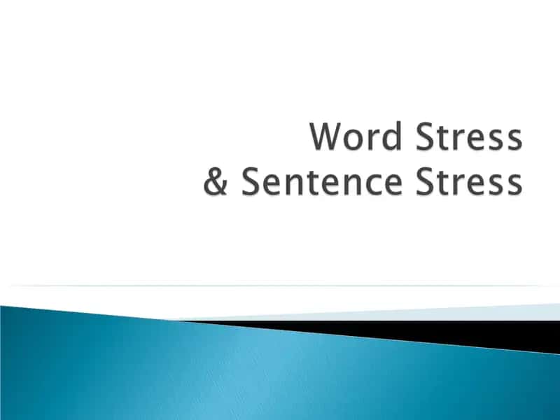 English Language Stress Patterns
