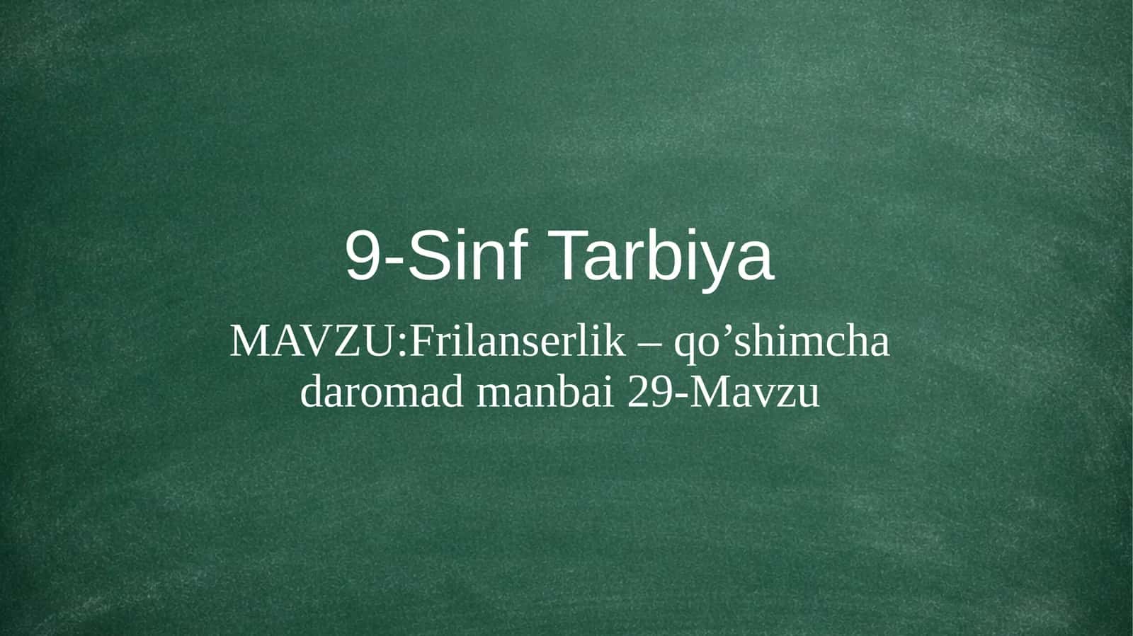 9-Sinf Tarbiya