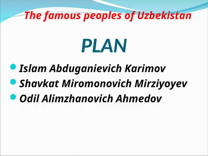 Famous Peoples of Uzbekistan