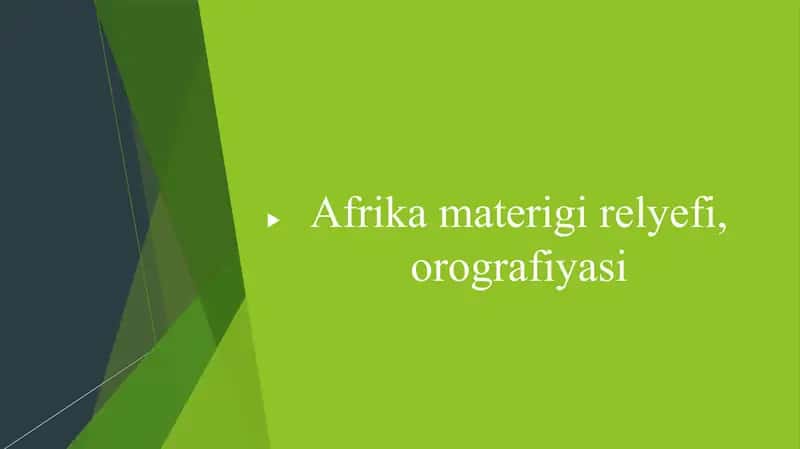 Afrika materigi relyefi, orografiyasi
