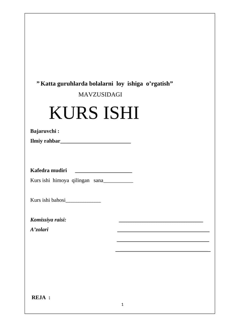 Katta guruhlarda bolalarni loy ishiga o’rgatish