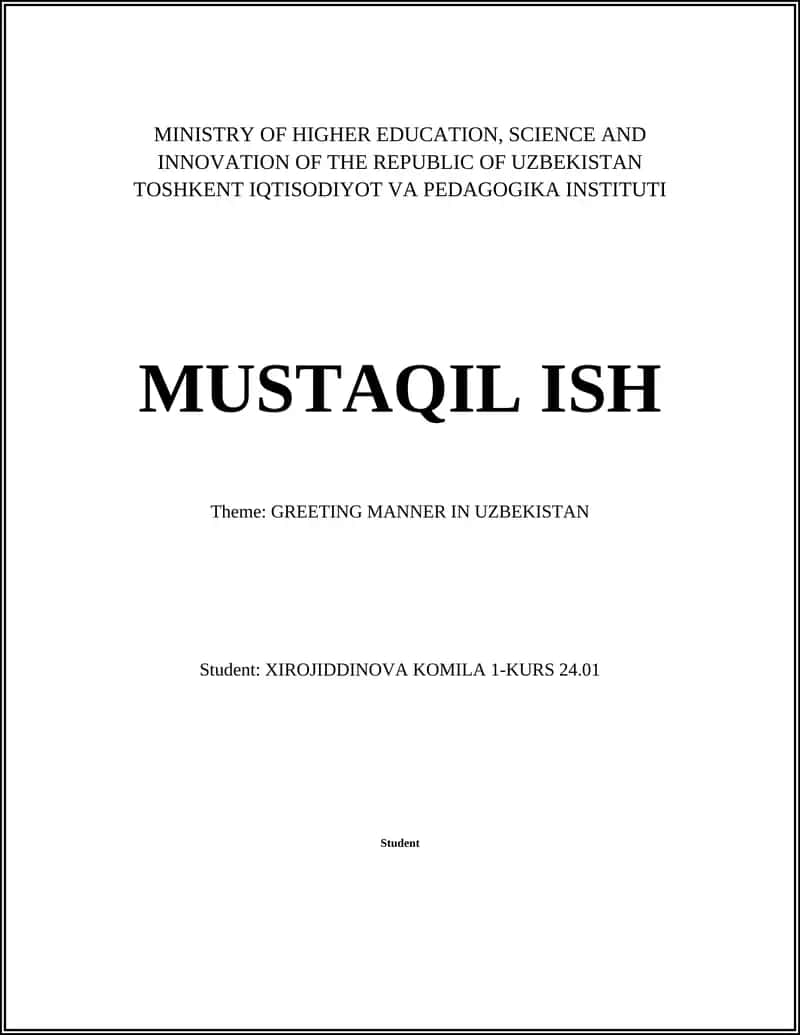Traditional Uzbek Greetings