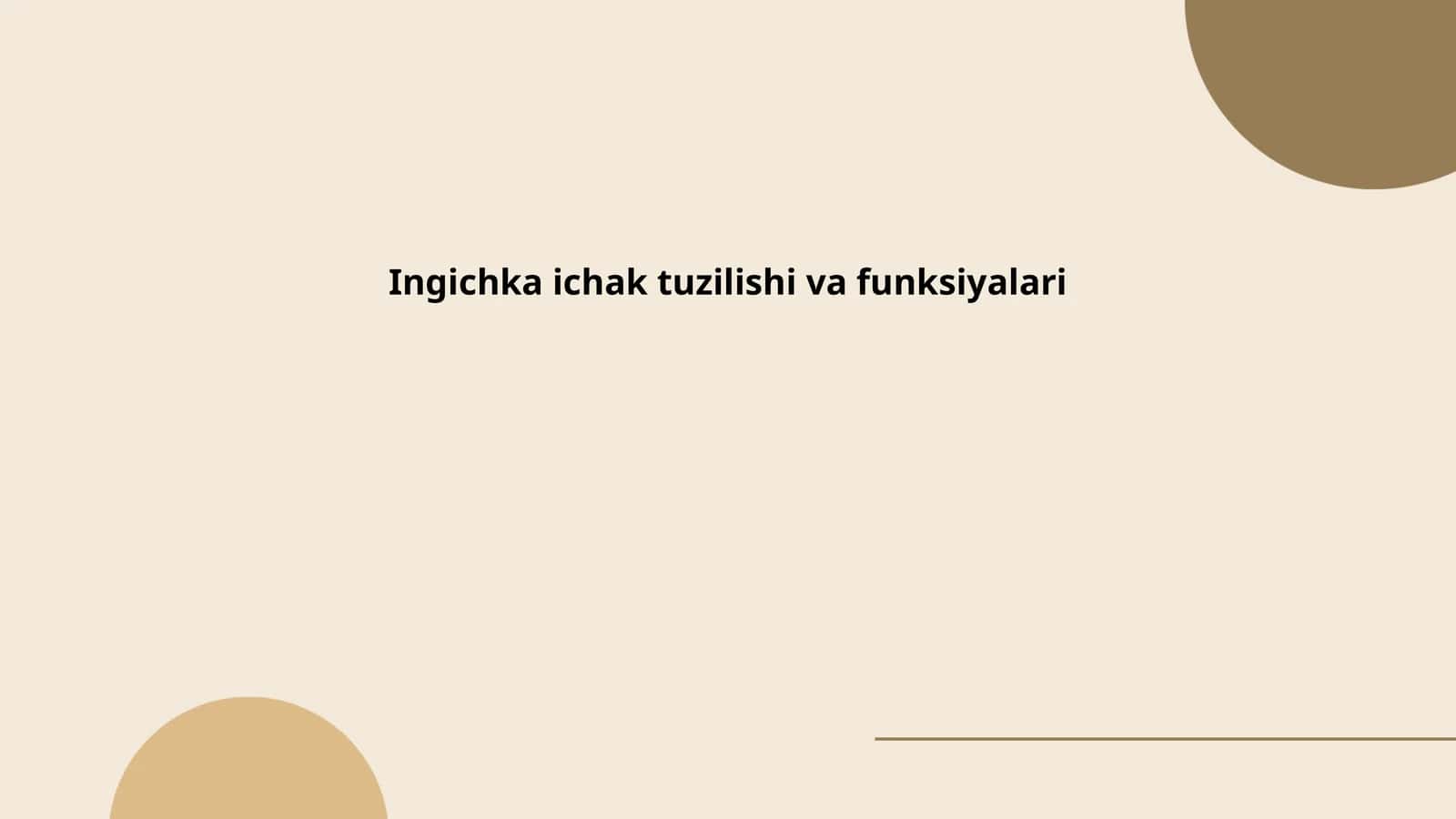 Ingichka ichak tuzilishi va funksiyalari