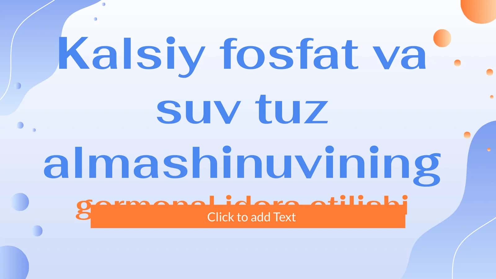 Kalsiy fosfat va suv tuz almashinuvining gormonal idora etilishi