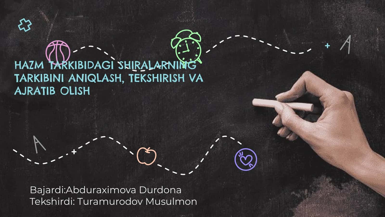 HAZM TARKIBIDAGI SHIRALARNING TARKIBINI ANIQLASH,TEKSHIRISH VA AJRATIB OLISH