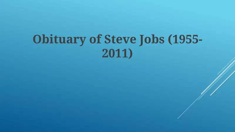 Obituary of Steve Jobs (1955-2011)