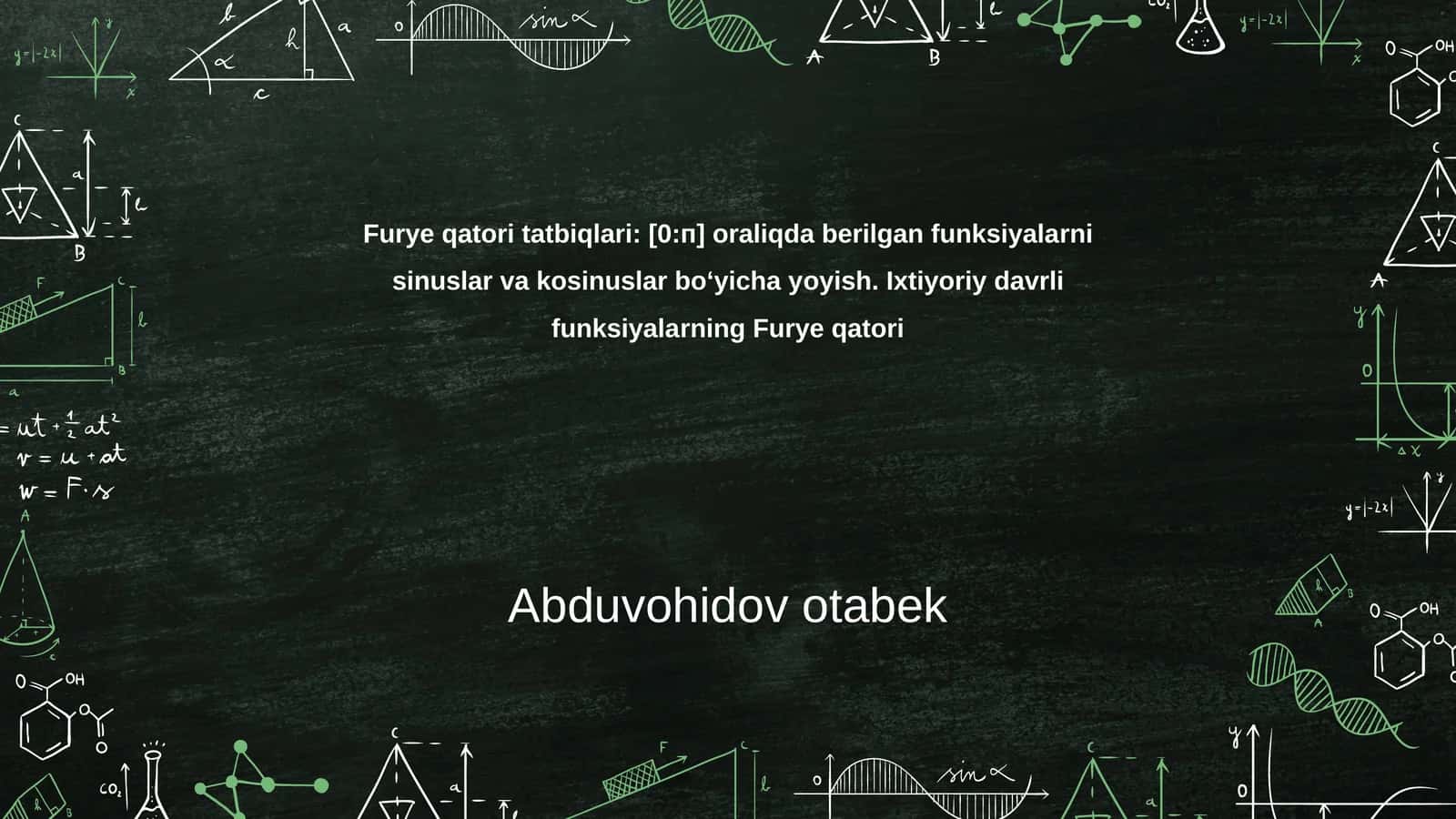 Furye qatori tatbiqlari