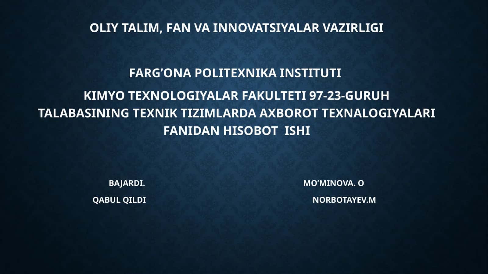 Axborotturlari, hususiyatlari va axborotlar ustida amaliy amallar