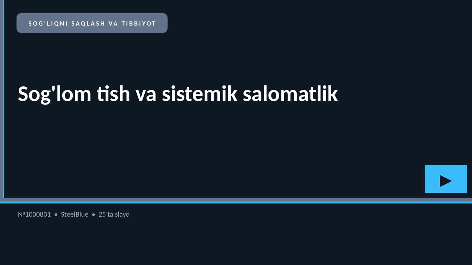 SOG'LIQNI SAQLASH VA TIBBIYOT