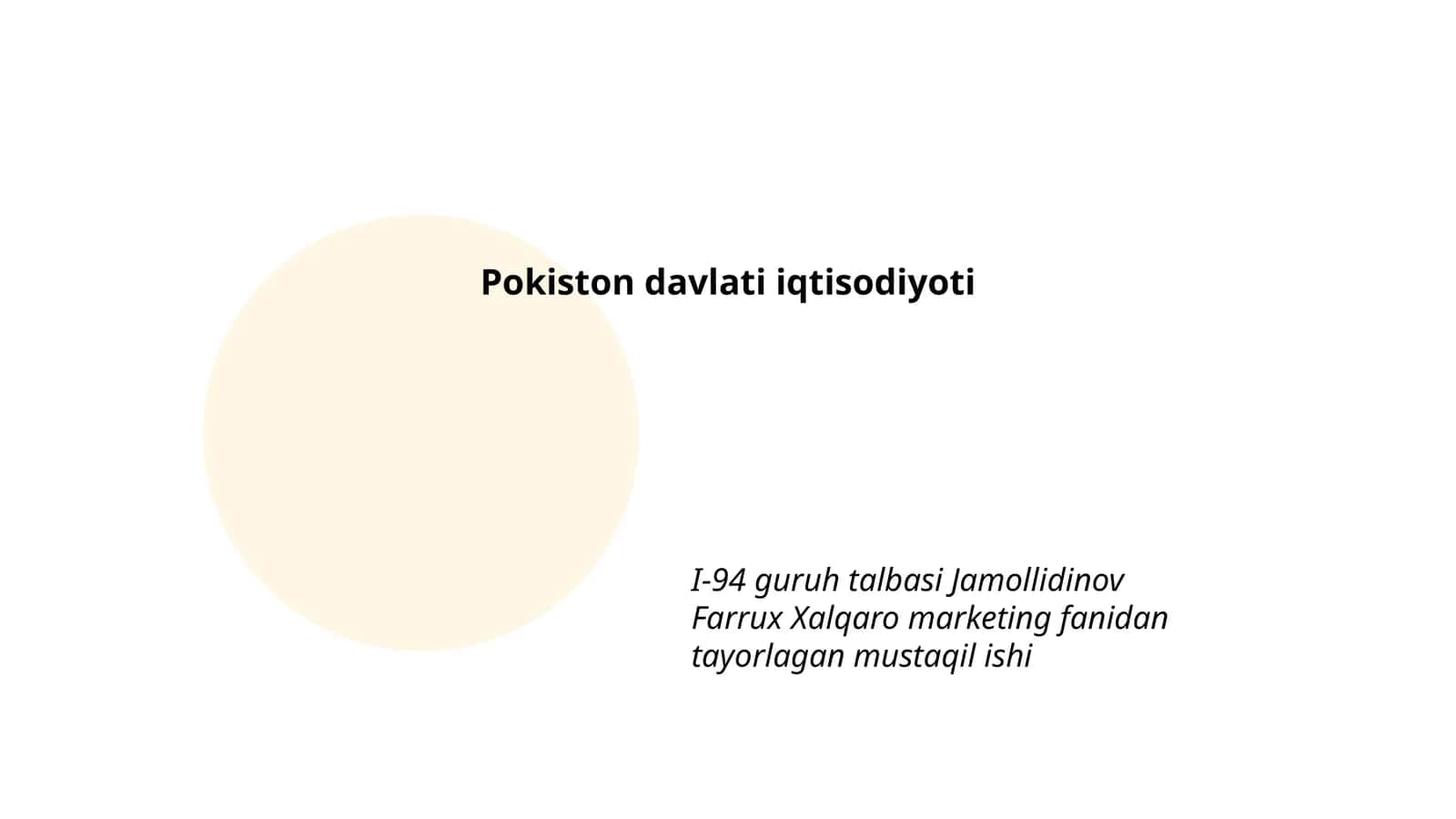 Pokiston davlati iqtisodiyoti