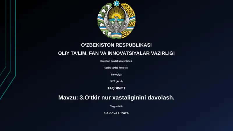 O'tkir radiatsiya kasalligining davolash