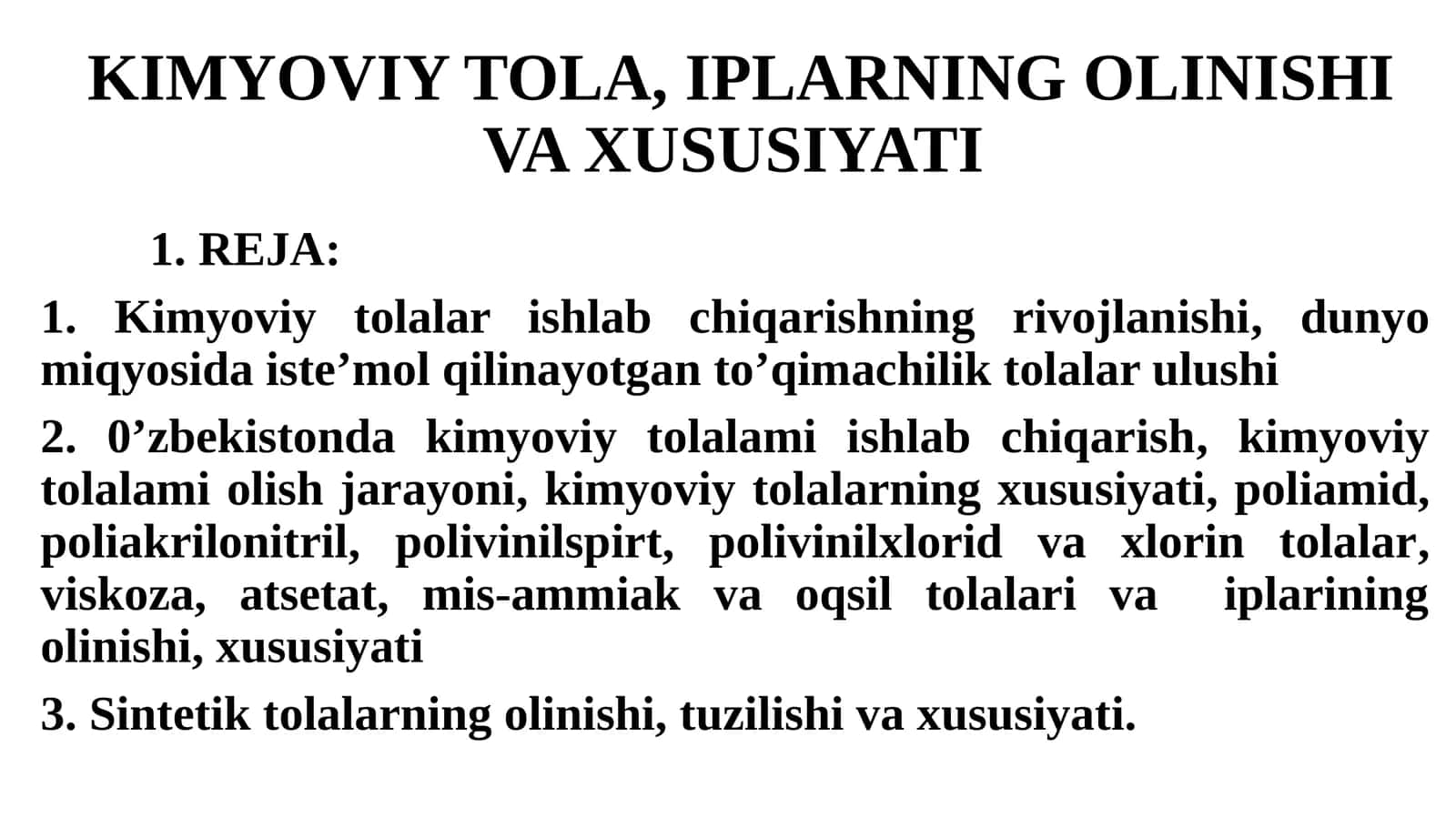 KIMYOVIY TOLA, IPLARNING OLINISHI VA XUSUSIYATI