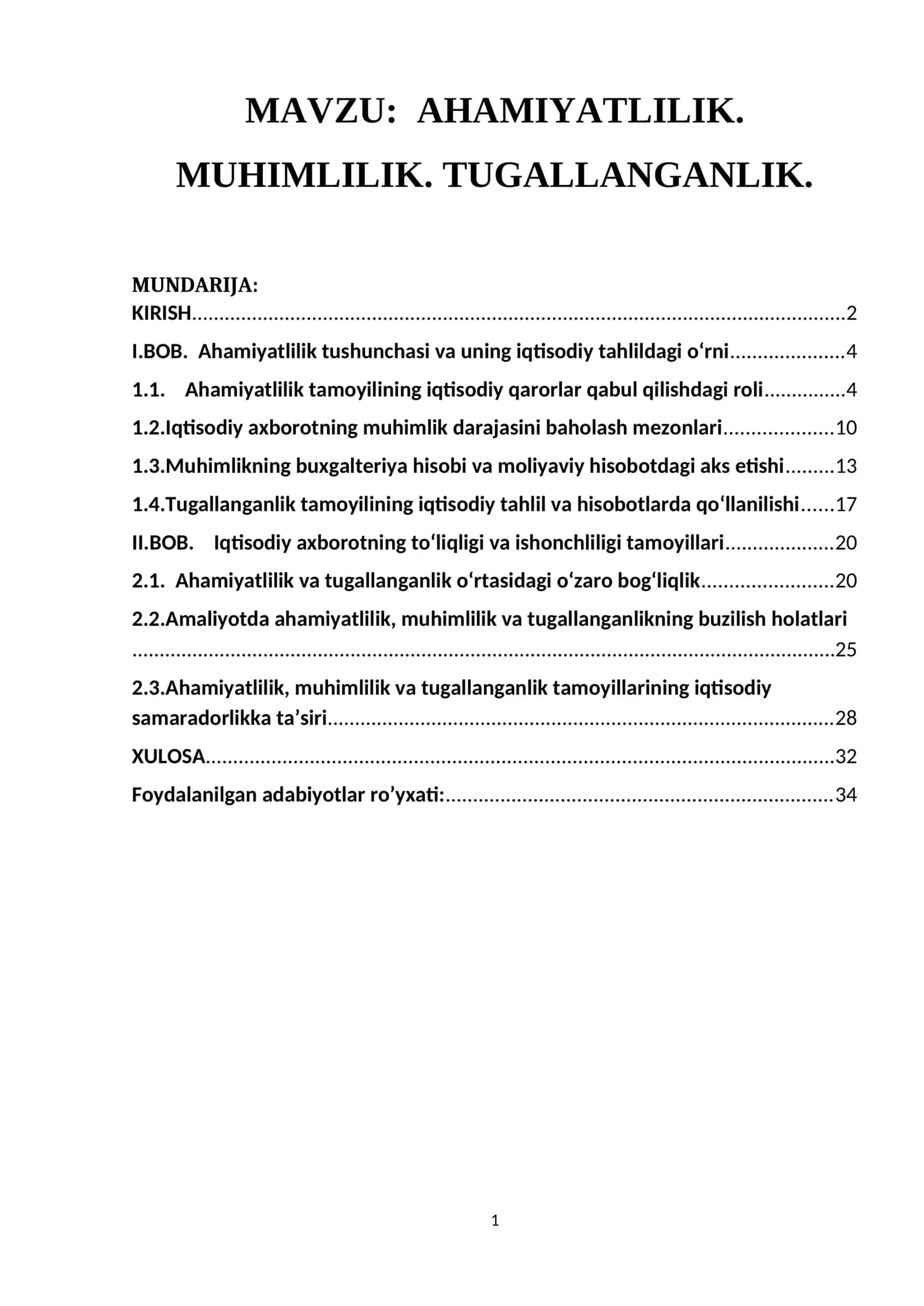 AHAMIYATLILIK. MUHIMLILIK. TUGALLANGANLIK
