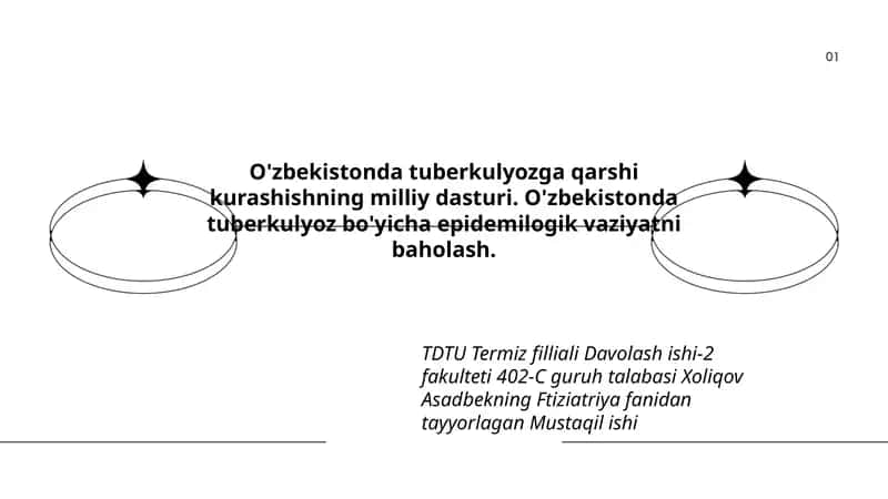 Ftiziatriya fanidan tayyorlangan Mustaqil ish