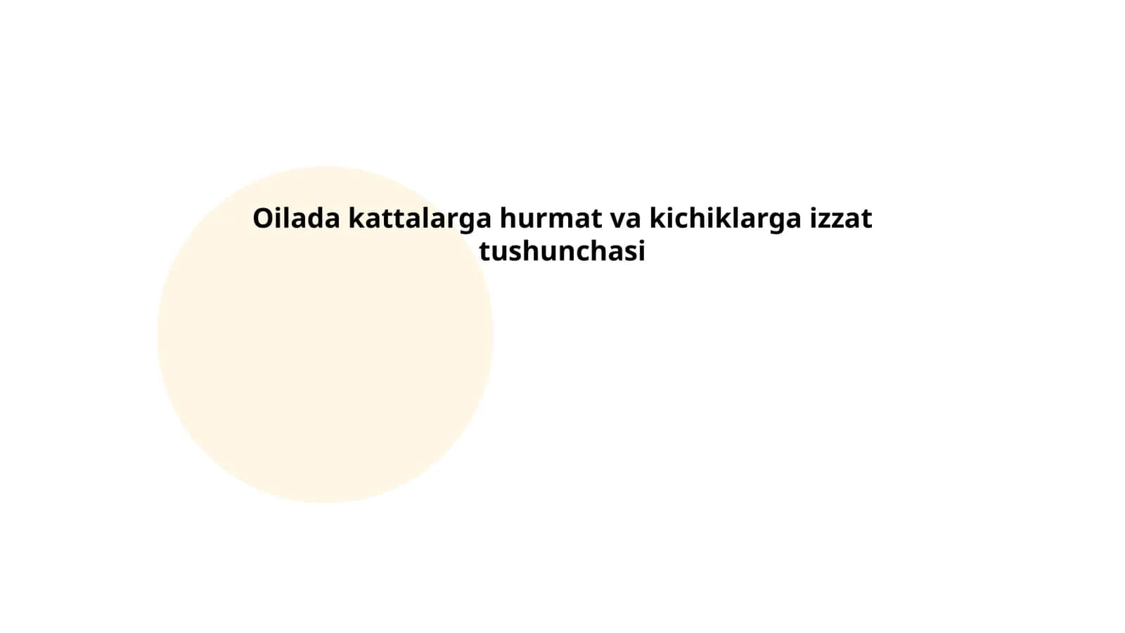 Oilada kattalarga hurmat va kichiklarga izzat tushunchasi
