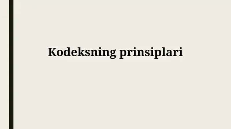 Kodeksning prinsiplari