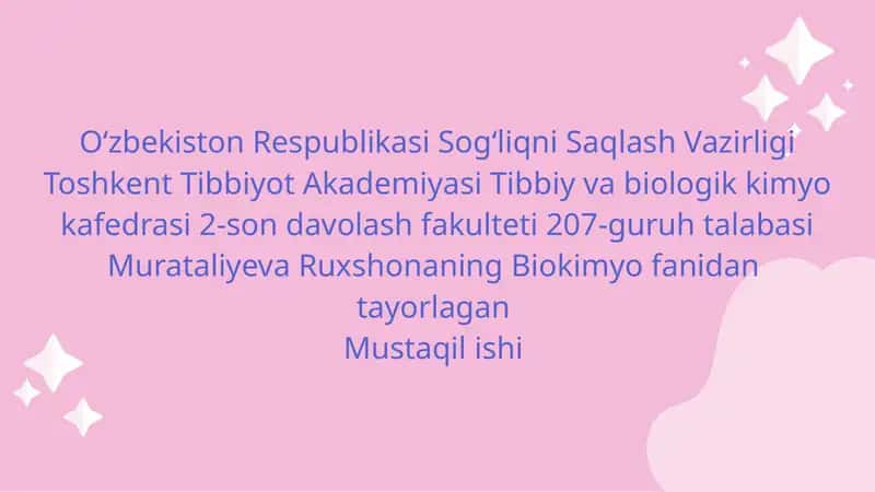 Semizlik kasalligi biokimyoviy omillari