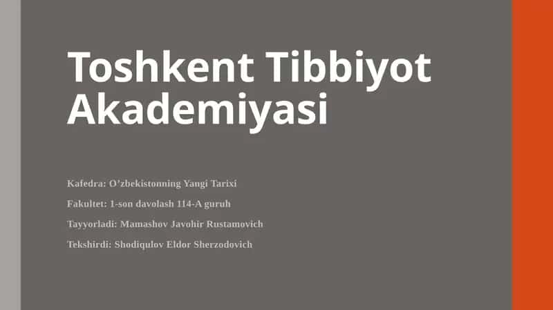 O’zbekistonning Yangi Tarixi