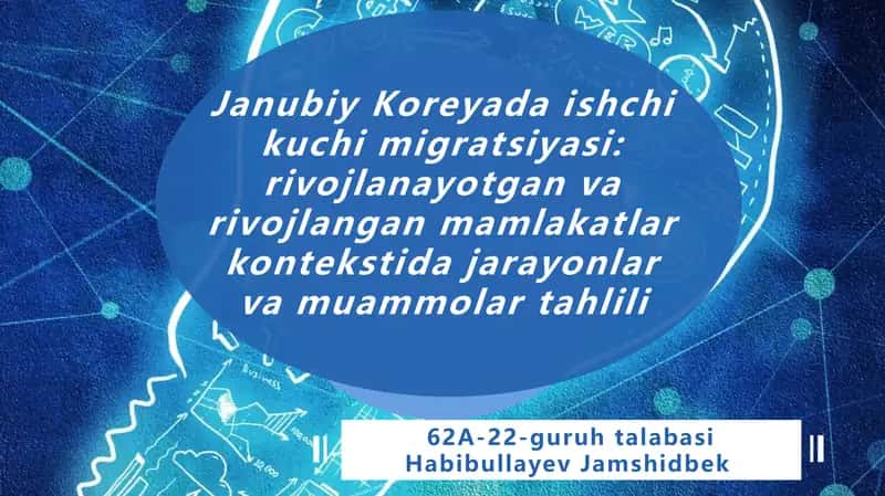 Janubiy Koreyada ishchi kuchi migratsiyasi: rivojlanayotgan va rivojlangan mamlakatlar kontekstida jarayonlar va muammolar tahlili