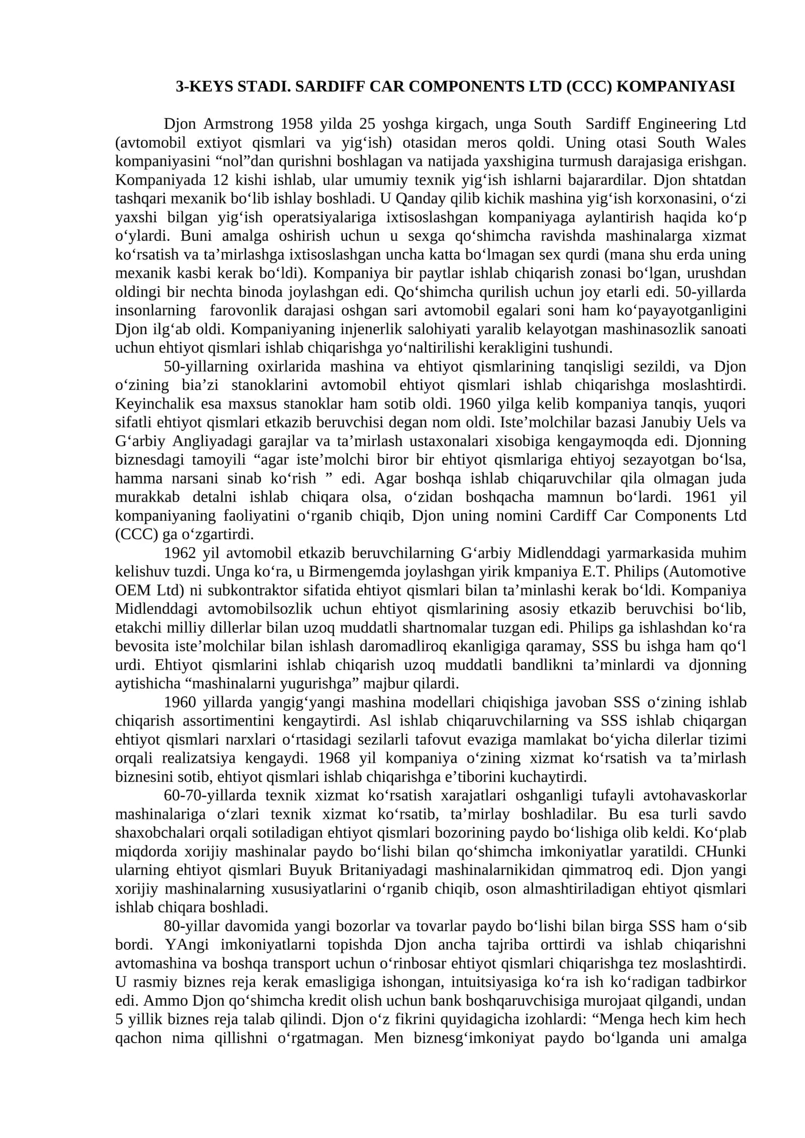South Sardiff Engineering Ltd (CCC) KOMPANIYASI