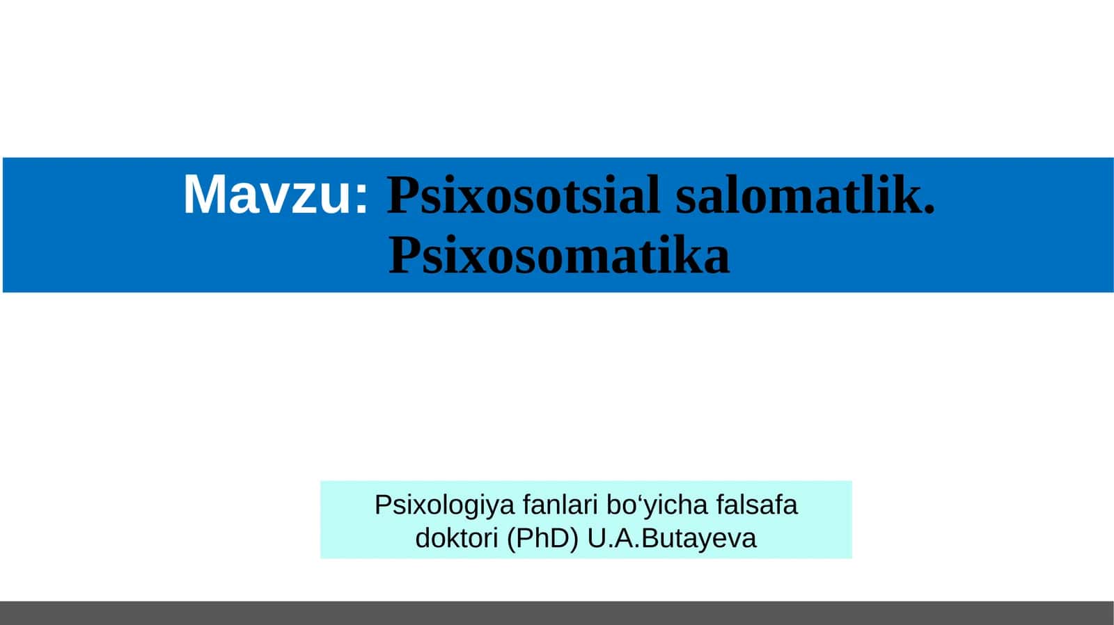 Psixosotsial salomatlik. Psixosomatika
