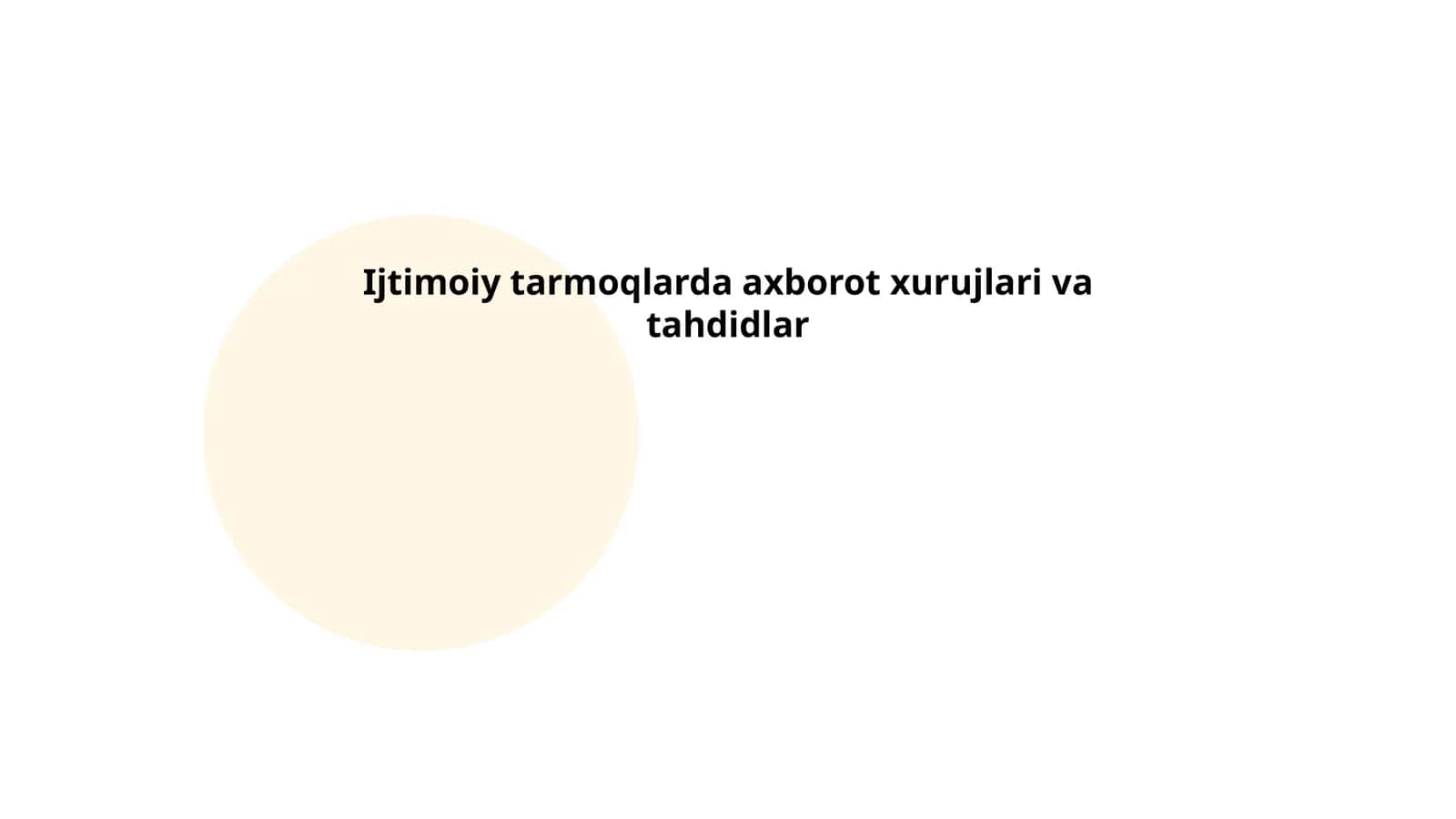 Ijtimoiy tarmoqlarda axborot xurujlari va tahdidlar
