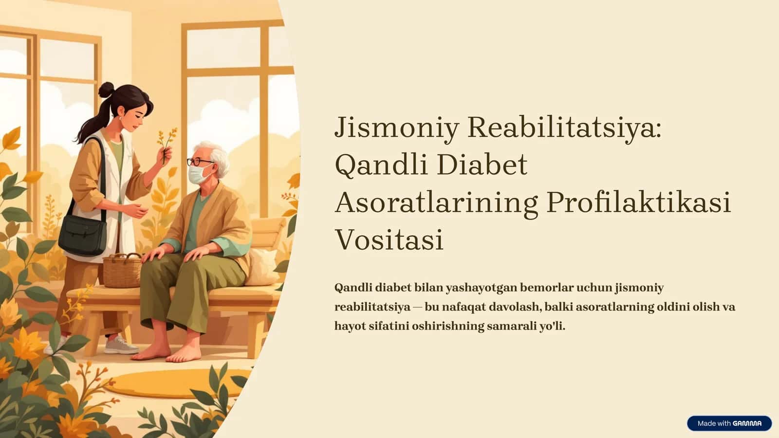 Jismoniy Reabilitatsiya: Qandli Diabet Asoratlarining Profilaktikasi Vositasi