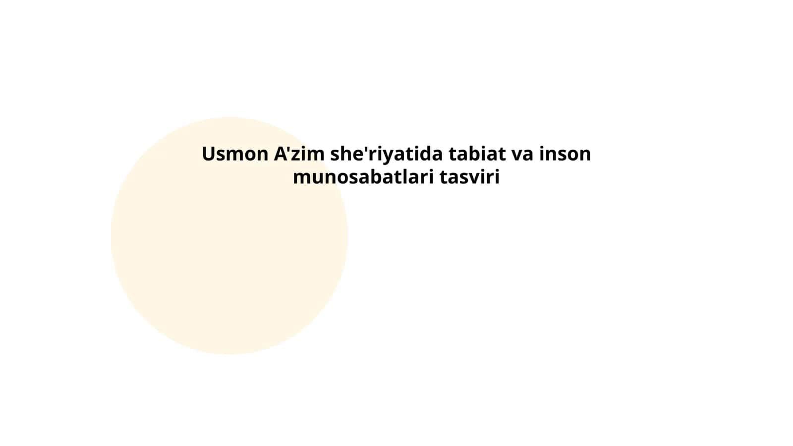 Usmon A'zim she'riyatida tabiat va inson munosabatlari tasviri