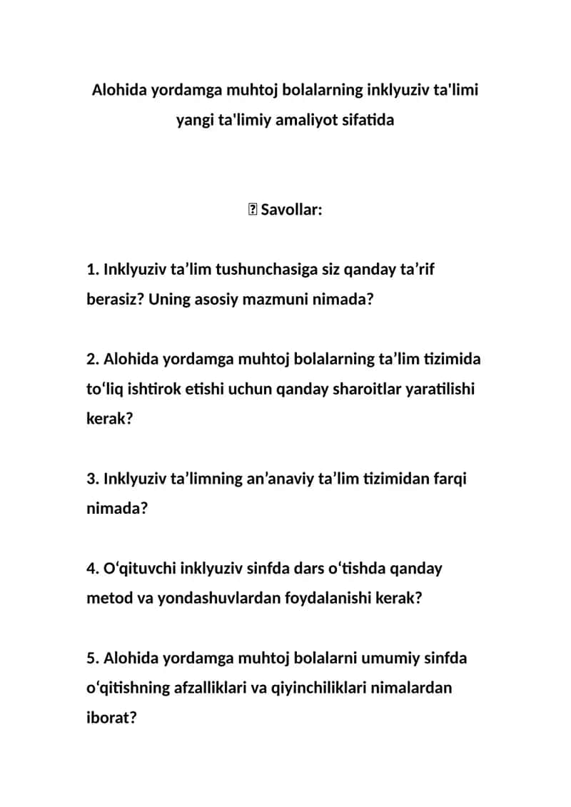 Inklyuziv ta'lim