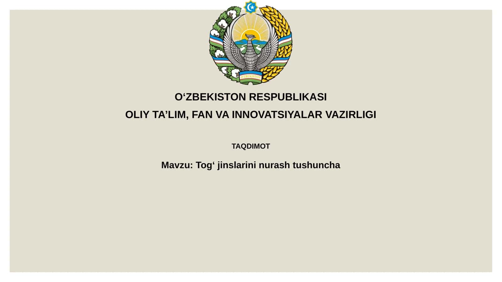Togʻjinslarininurashtushuncha