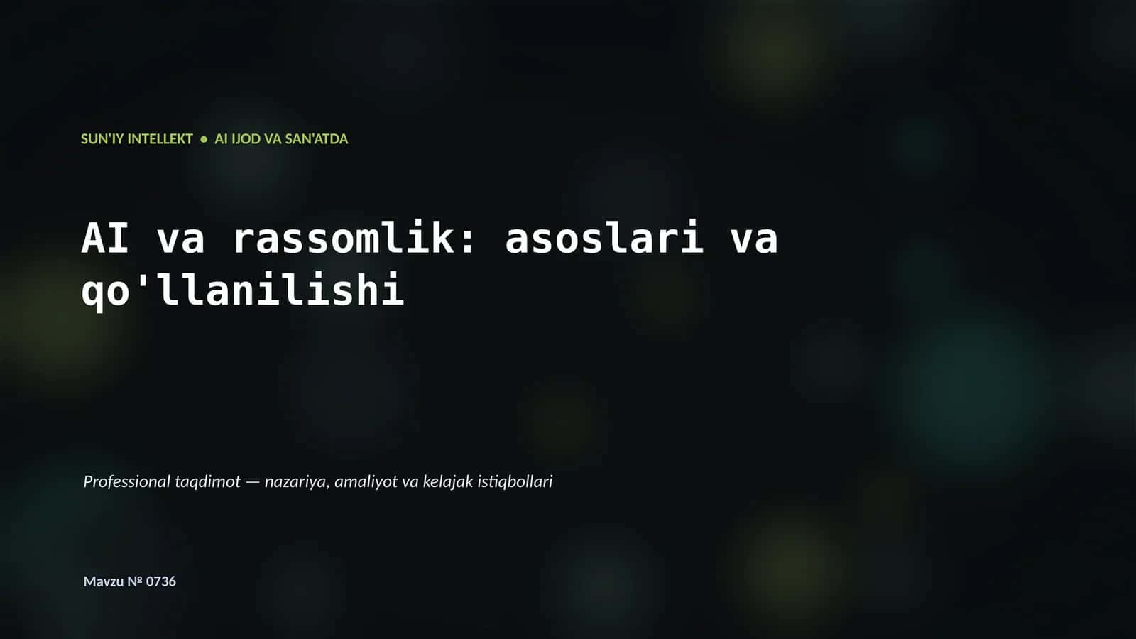 Professional taqdimot — nazariya, amaliyot va kelajak istiqbollari