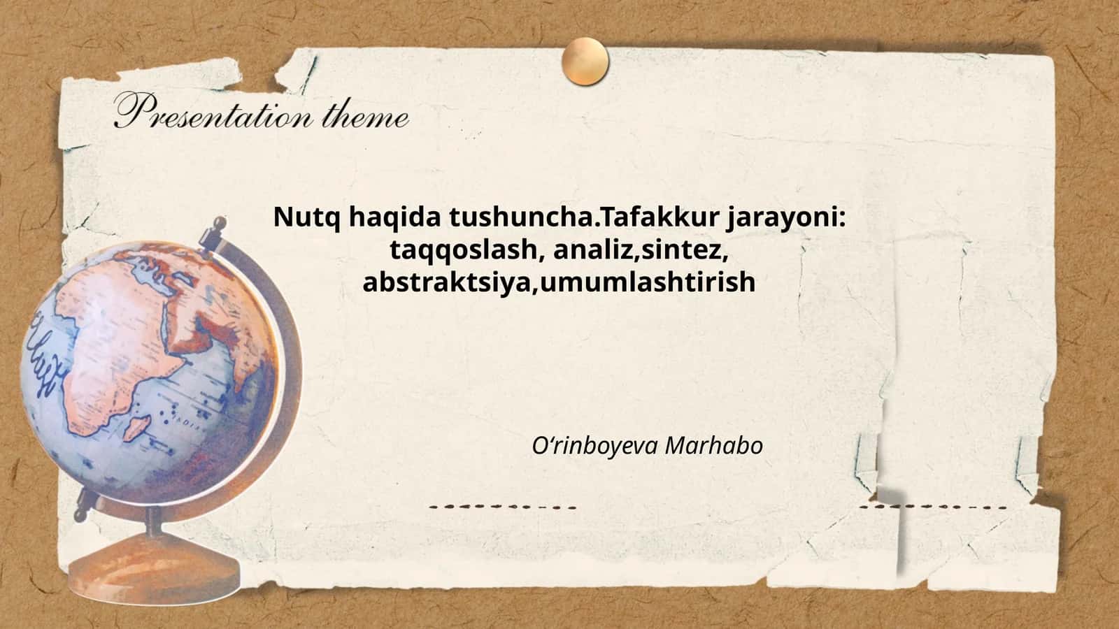 Nutq va tafakkur o'rtasidagi munosabat