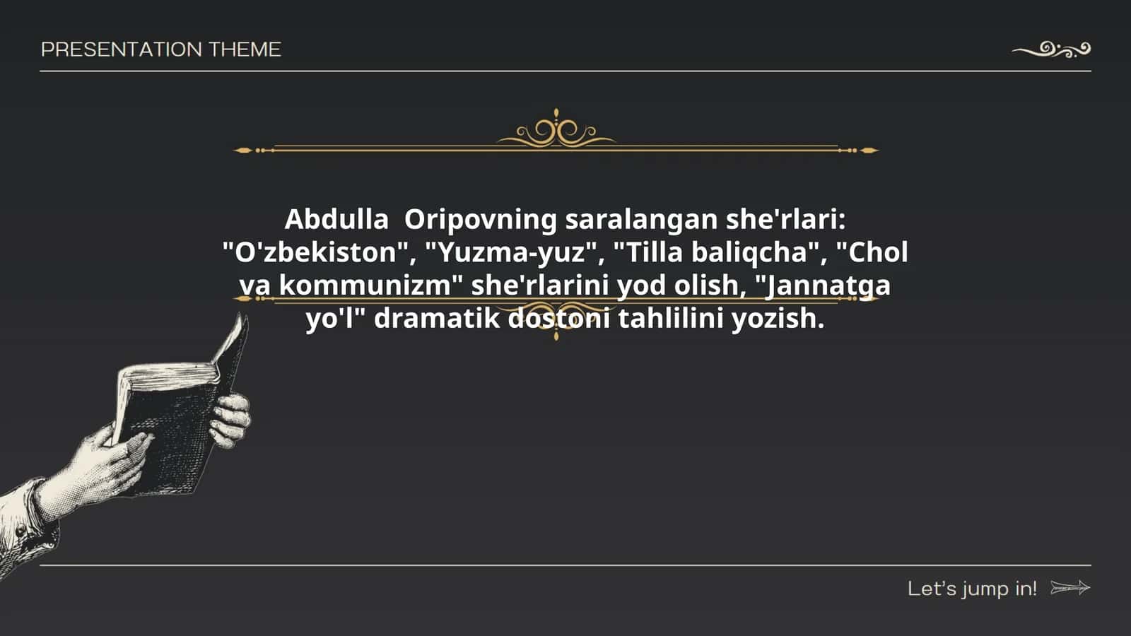 Abdulla Oripovning saralangan she'rlari