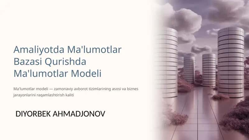 Ma'lumotlar Bazasi Qurishda Ma'lumotlar Modeli