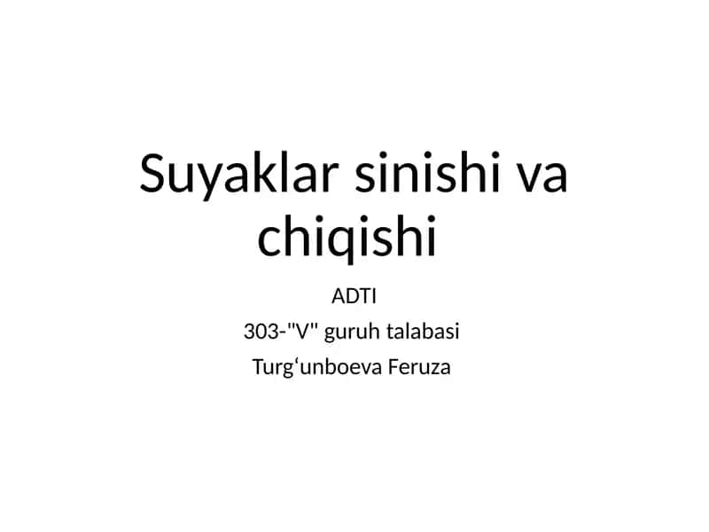 Suyaklar sinishi va chiqishi