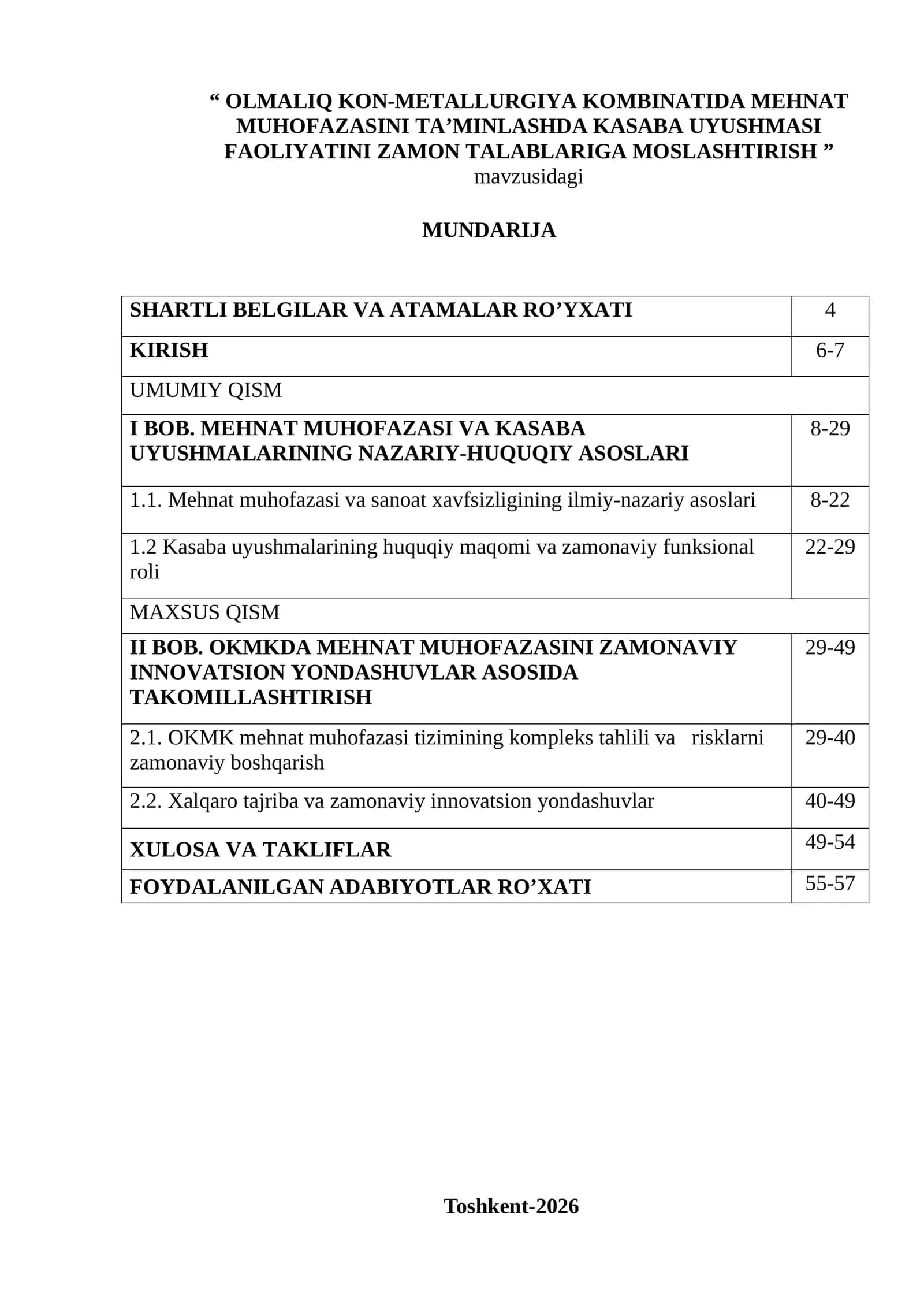 BMI. Hayot faoliyti xavfsizligi fanidan